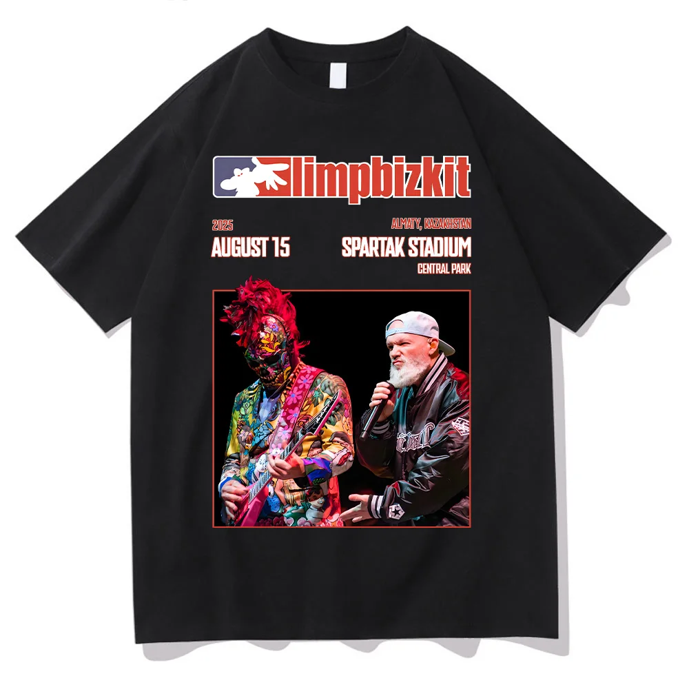 تي شيرت Limp Bizkit Big Bounce Party 2026 تي شيرت عصري عتيق ملابس الشارع الشهير قطن قصير عيد الميلاد غير رسمي للرجال والنساء ملابس هاراجوكو مسلية #1
