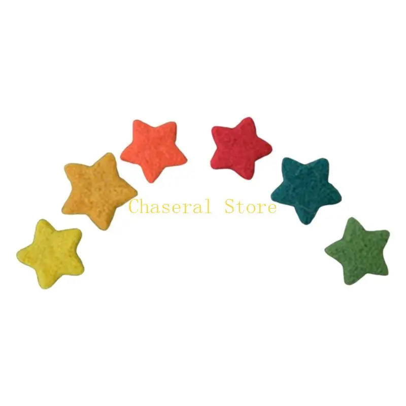 E7CE 5/6/9Pcs DIY Handmade Baby Felt Love Heart Stars Ornaments Home Party Decoration