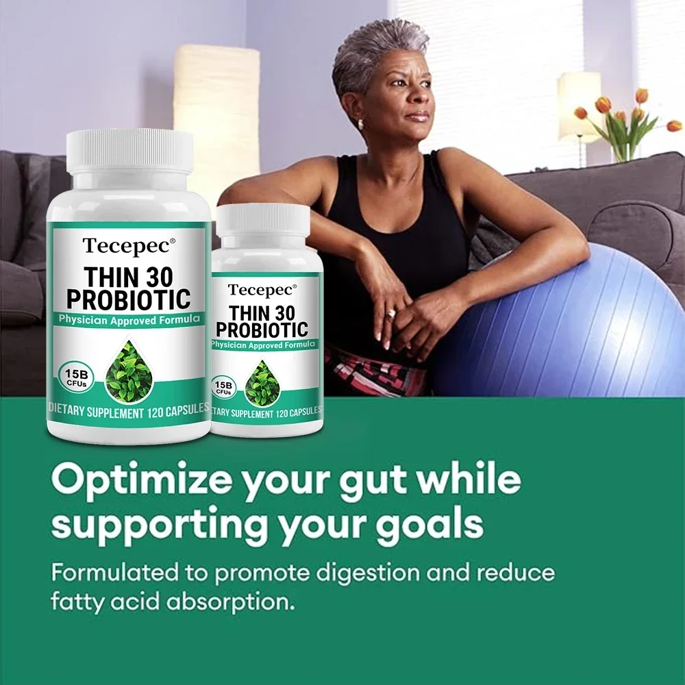 6 Probiotic Strains - Prebiotics - Cayenne Pepper & Green Tea - Supports Gut Health