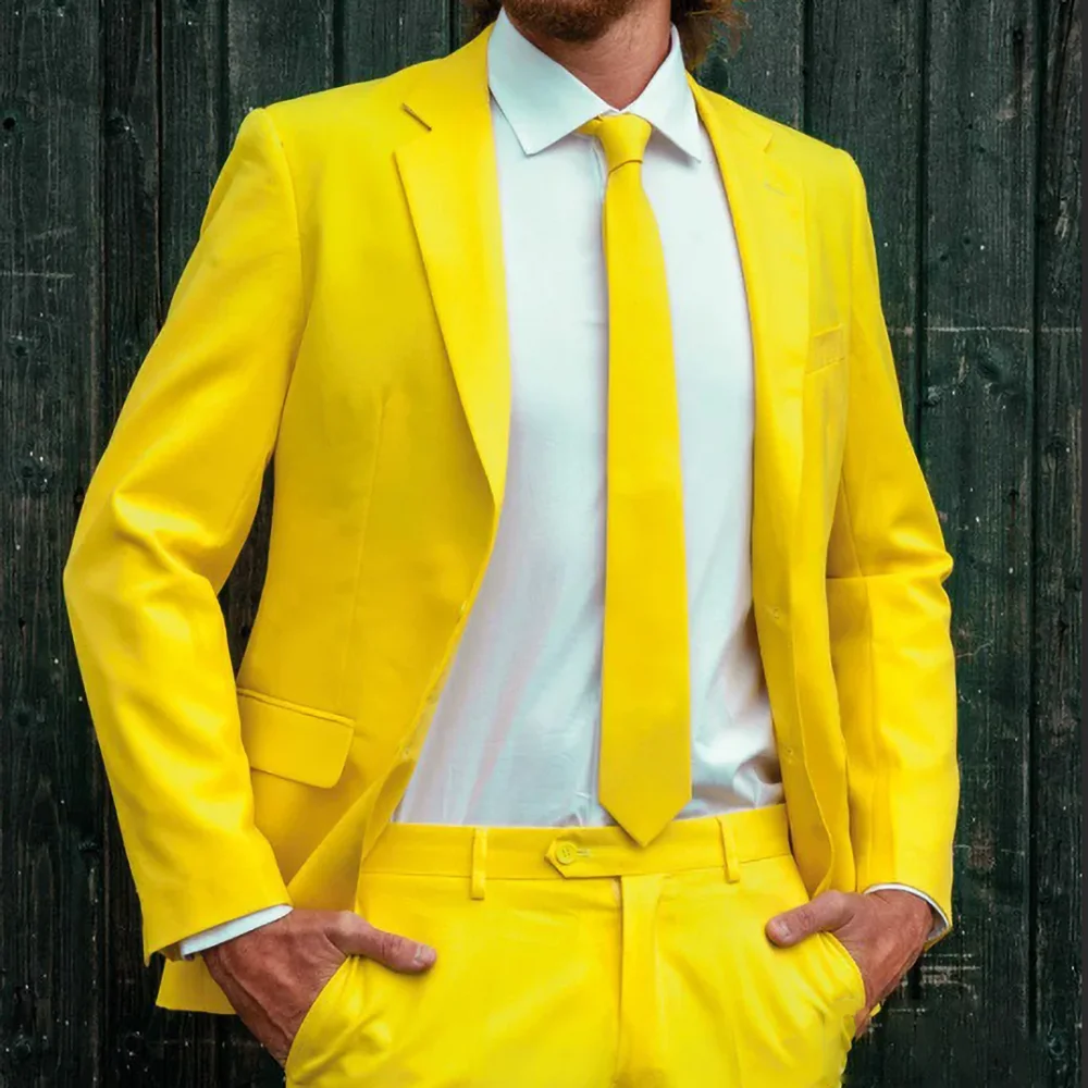 

Chic Men Suits Solid Fashion Notch Lapel Single Breasted 2 Piece High Quality Formal Casual Groom Wedding Suits for Men Slim Fit