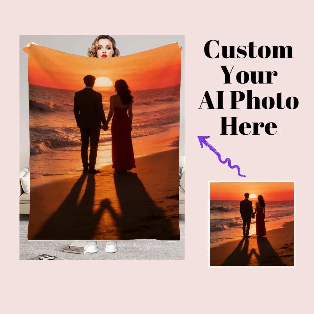 1 Stück Personalisierte Foto-Decke HD-Digitaldruck Weiche Flanelldecke Geeignet für Alle Jahreszeiten Sofa Bett Büro Geschenkdecke