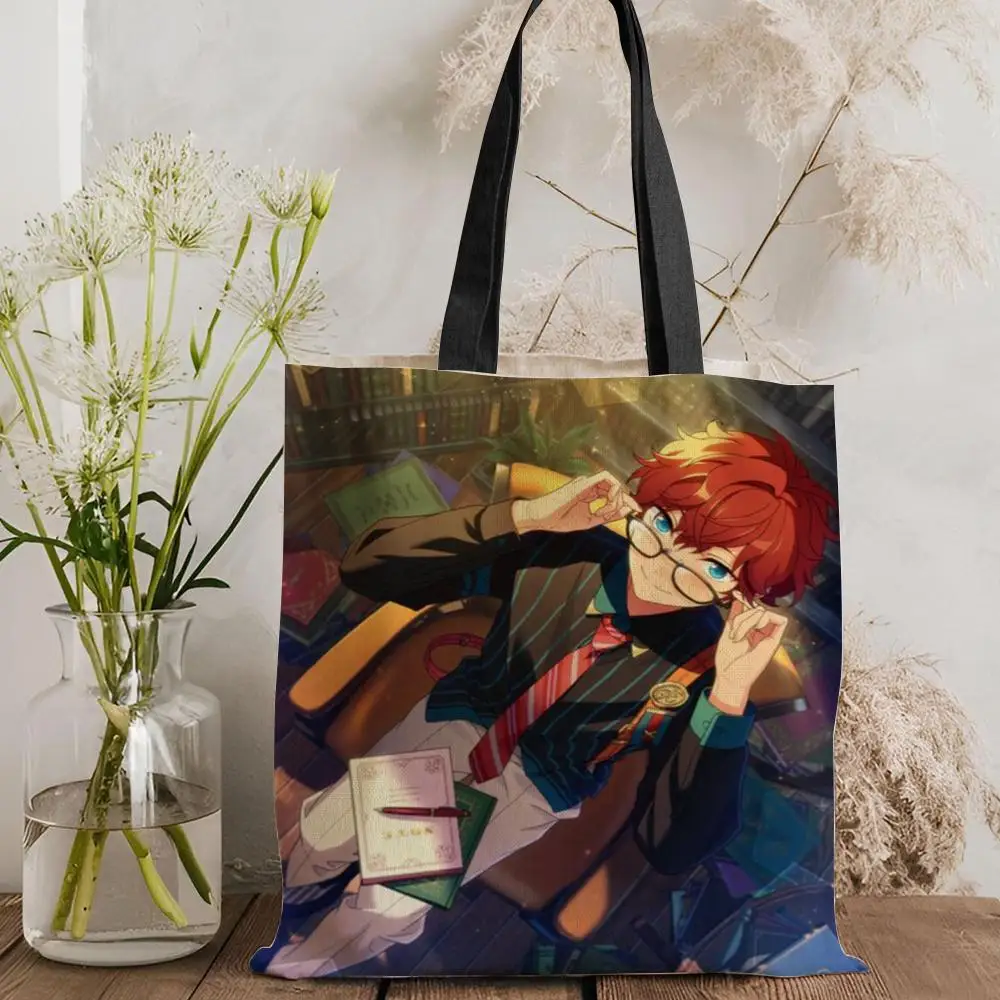 

Cartoon E-Ensemble Stars Storage Bags Canvas Double-Sided Print Tote Bag Large Capacity Shoulder Fashion Shopping Handbag
