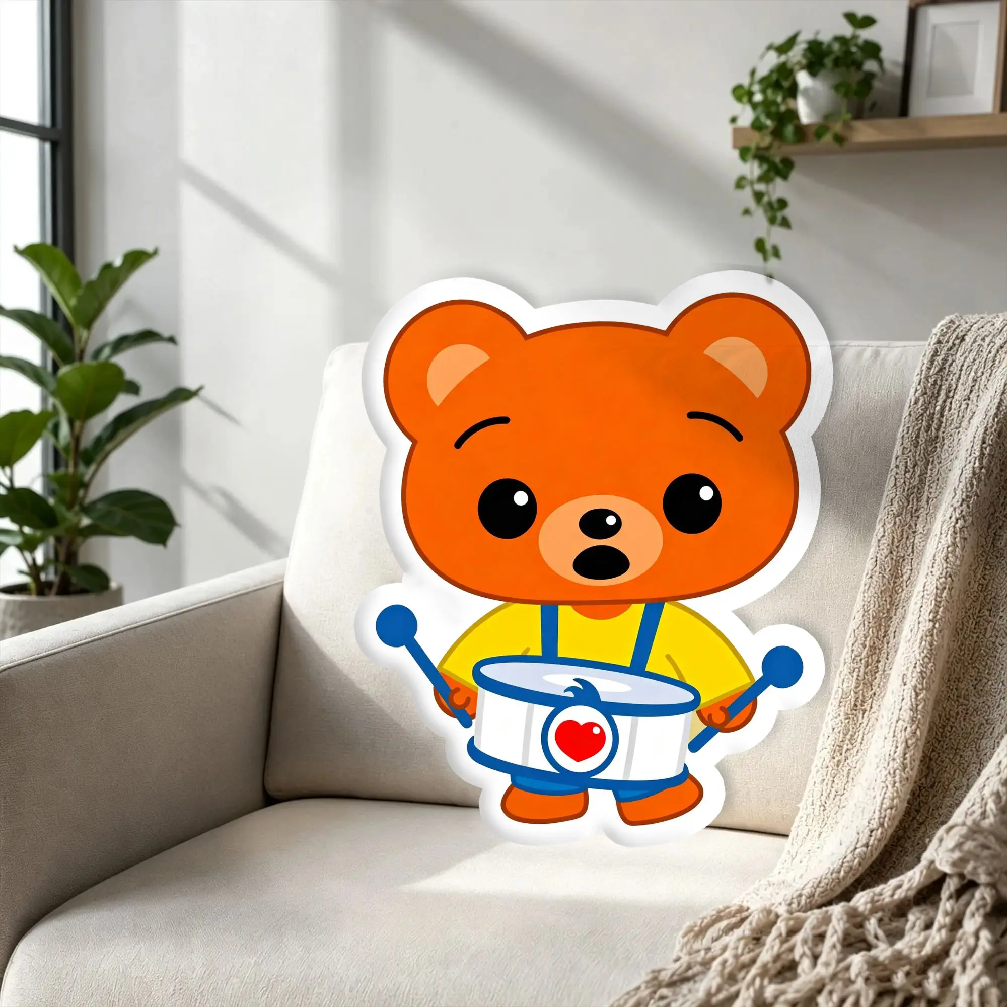 Custom P-Plims Stuffed Pillow Cushion Cute Bear Modern Velvet Cushion Personalized Pillows For Bedroom