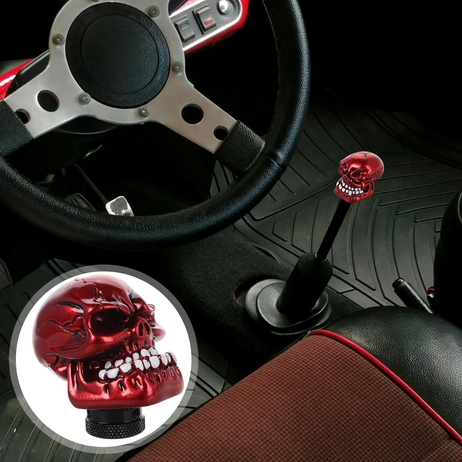 

Skull Shape Gear Shift Knob Resin Universal Manual Shift Knob for Car Stick Shifter Handle Cool Car Accessories