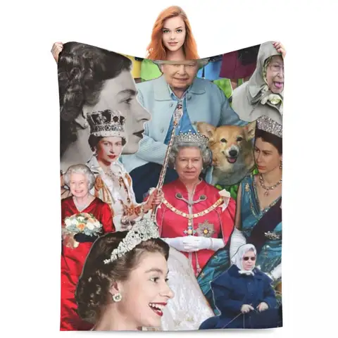 Warm Soft Blankets Camping Elizabeth II Bedding Throws The Queen of England Flannel Bedspread Living Room Sofa Bed Cover