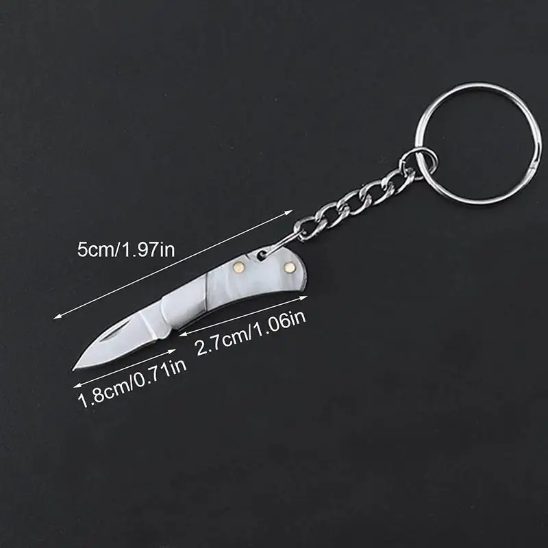 Mini Klappmesser Anhänger Schlüsselanhänger Outdoor Wandern Camping Tragbares Taschenmesser Schlüsselringe Obstschäler Kleine Geschenke Souvenir – Detail 9