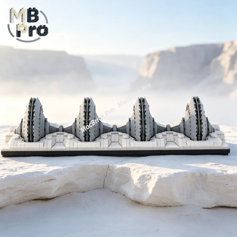 Snowfield Combat Base Shield Generator Building Blocks Sci-Fi Equipment MOC Ornament For Hobby Collectors