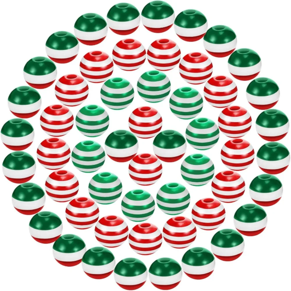 150PCS Christmas striped beads round resin beads 8mm striped bead bracelet necklace earrings DIY handicraft jewelry making supplies