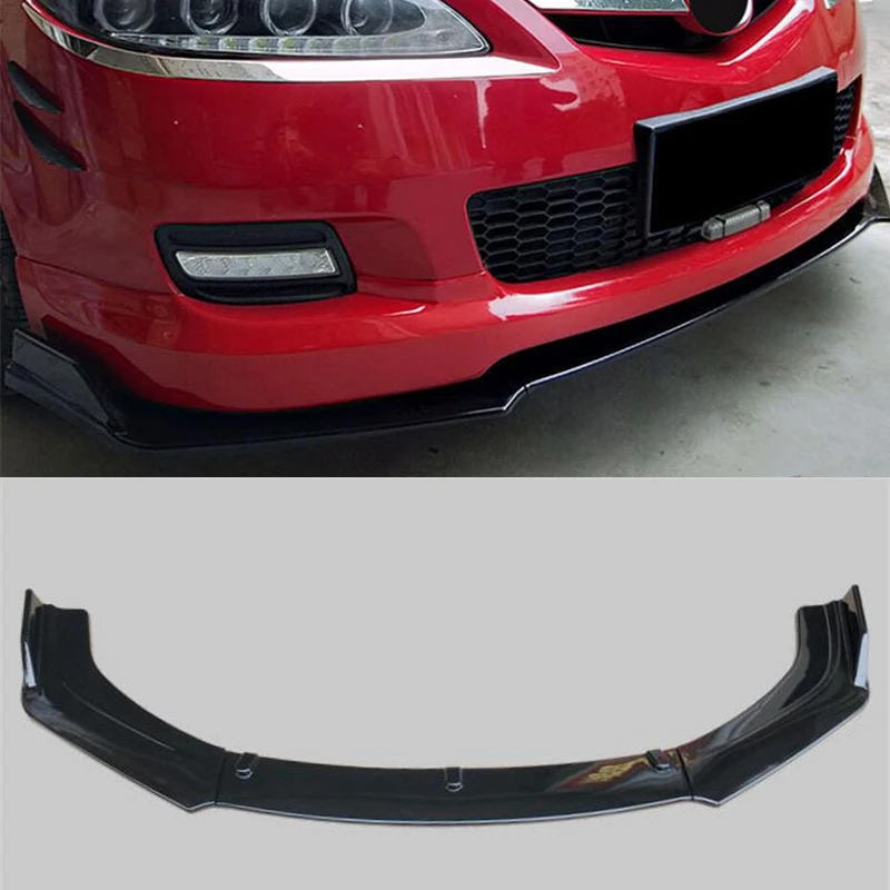 For 3PCS OLD Mazda 6 Front Bumper CAR Diffuser Lip Splitter Black Trim Body Kit Refit Accessories 2002-2013 Year