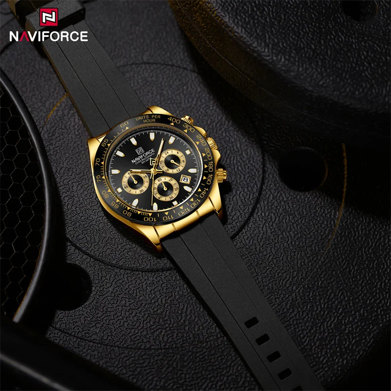 NAVIFORCE Brand Fashion Men\'s Watches Luxury Luminous Silicone Strap Male Waterproof Sports Quartz Wristwatch Relogio Masculino