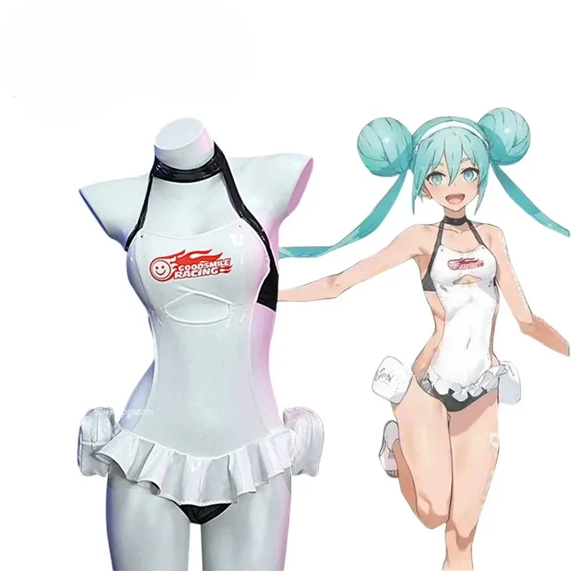 

Miku Racing Suit Cosplay Costume Swimsuit Bikini Beach Anime Summer Set For Girlfriend's 2025