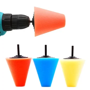 Spugna per lucidatura ruote automatiche utilizzata per trapano elettrico Cuscinetto in spugna per lucidatura per mozzo per auto con cono per lucidatura a sfera da 3 pollici