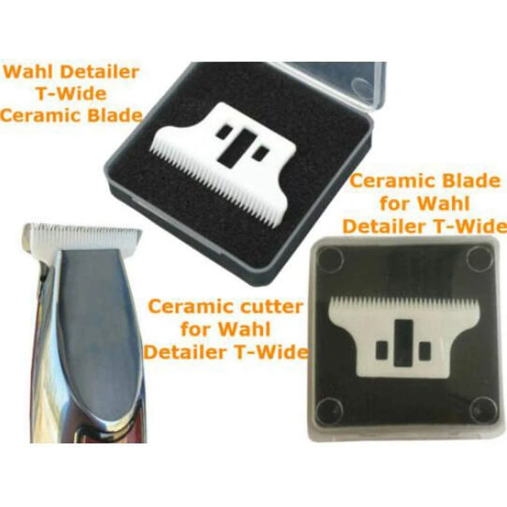 Ceramic Blade , 2Pcs Ceramic Cutter Blade Replacement for Wahl-Detailer T-Wide