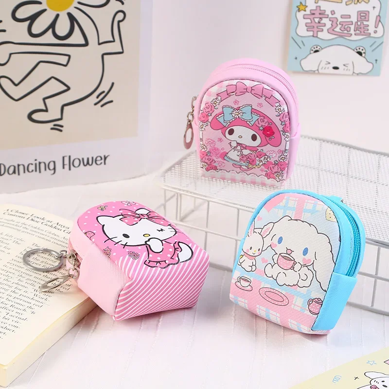 Cute Sanrio Anime Ins Bags Keychain Lovely Cinnamoroll Hello Kitty Key Chain Girls and Kids Backpack Pendant Accessories Gifts