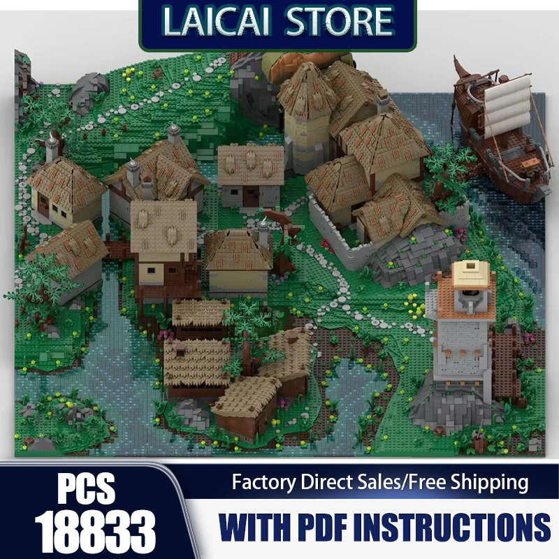 Medieval Castle Model Moc Building Blocks Modular Town of Seyda Neen Model Technology Brick Assembly Construction Toy Gifts