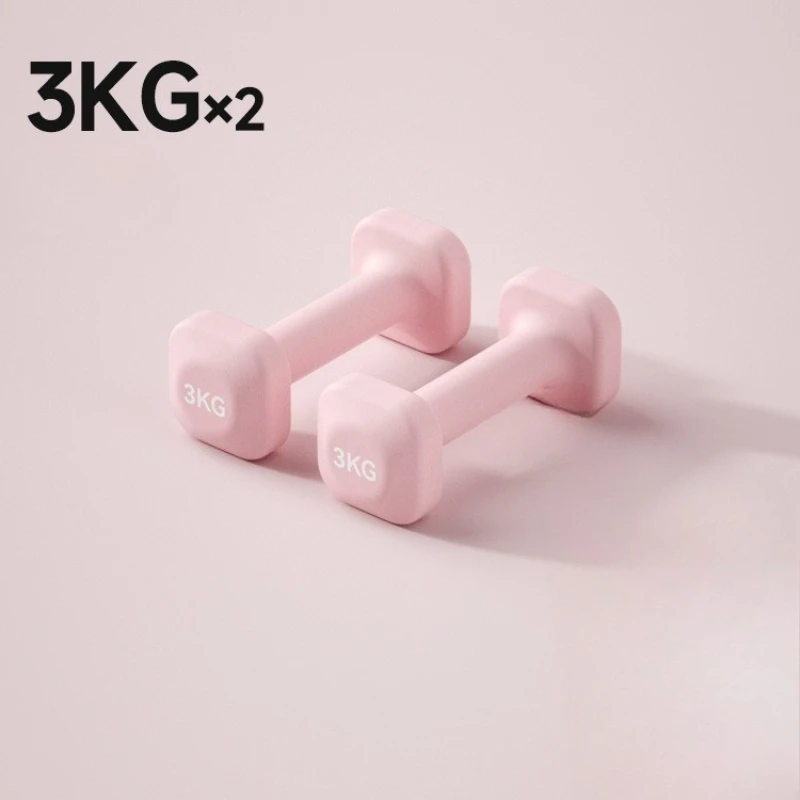 دمبل مربعة للنساء، معدات اللياقة البدنية المنزلية باللون الوردي مع تصميم غير قابل للانزلاق، مثالية لتشكيل الجسم بالكامل وتدريبات القوة #3