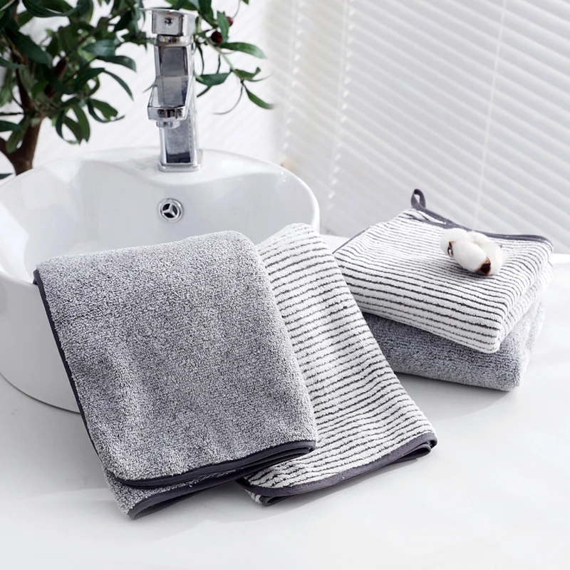 Thickened Quick-Drying Bath Towels Microfiber Towel Soft Comfortable Absorbent Bathroom Towel Home Thick Antibacterial Towels