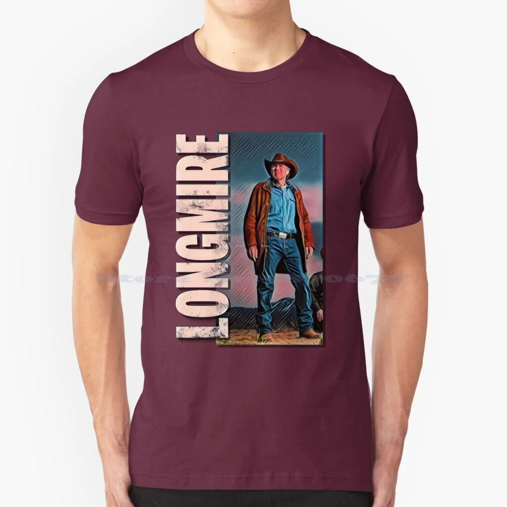 Walt Longmire Graphic Design T Shirt 100% Cotton Tee Walt Longmire Tv Show Series Australian Actor Cop Police Cowboy Wyoming