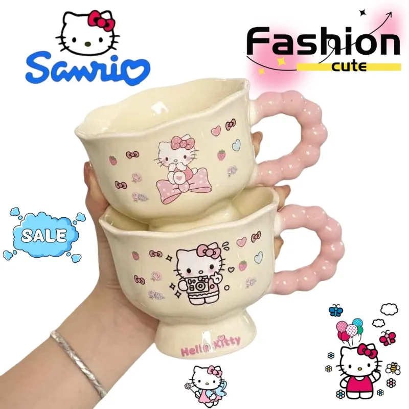 

Hello Kitty Water Cup Cute and Stylish Cartoon Large Capacity Coffee Mug for Men and Women, a Kawaii Birthday Gift for Friends