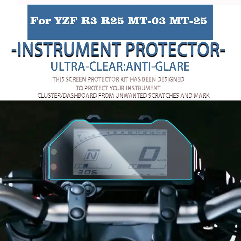 Protector de pantalla para salpicadero de motocicleta, película de protección contra arañazos para Yamaha YZF R3 R25 MT-03 MT03 MT25 2019 - 2022