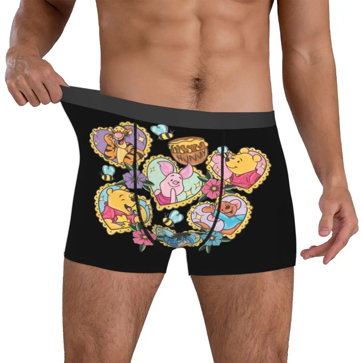 

Custom Winnies Anime Poohes Boxers Shorts Men's Winnie Tigger Piglet Eeyore Roo Briefs Underwear Funny Underpants