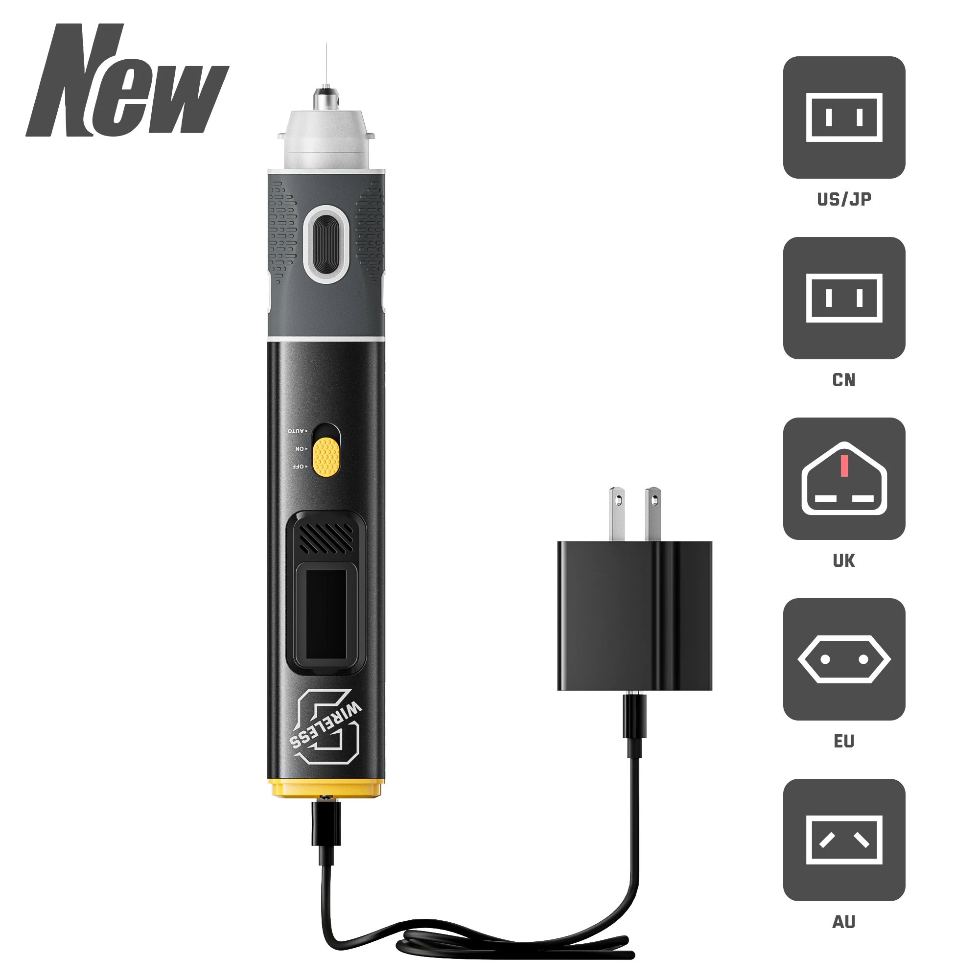 JAKEMY JM-Y09 Professional Portable Handheld Electric Ultrasonic Knife Cutter Straight/Angled Blades for Plastic Cutting