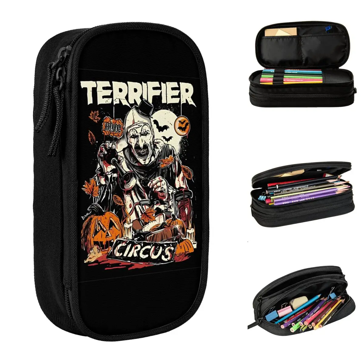 Terrifier Circus Art Pencil Case New Pen Bags Student Big Capacity School Supplies Zipper Pencilcases