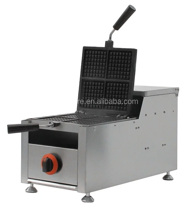 

Stainless Steel Gas Style 180 Degrees Industrial 4pcs square Rotary Waffle Maker, Liege Belgian Gas Waffle B