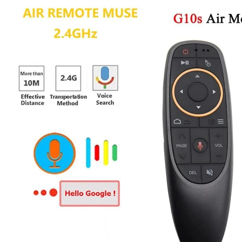 GAMINJA G10S Air Mouse Voice Remote Control 2.4G Wireless Gyroscope IR Learning For H96 MAX X88 PRO X96 MAX Android TV Box HK1