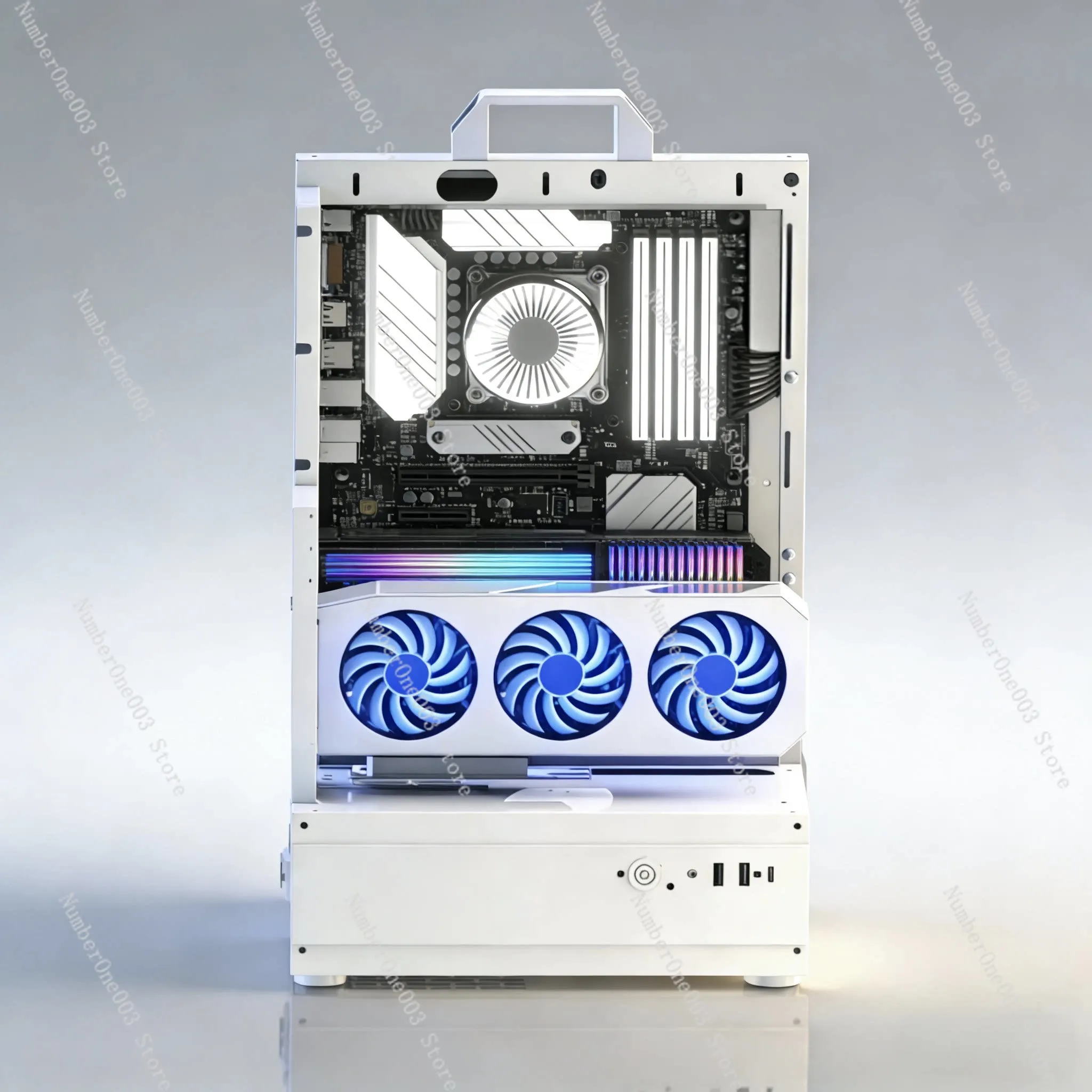 Open Chassis 240/360 Water Cooling Air Cooling Rack Graphics Card Vertical Mount Desktop Pc Small Case