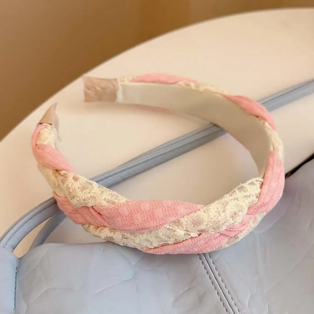 

Stress Free Headband Wide Brim Headband Wide-brimmed Headband for Women Organza Satin Twist Hair Hoop High Volume Face Shaping