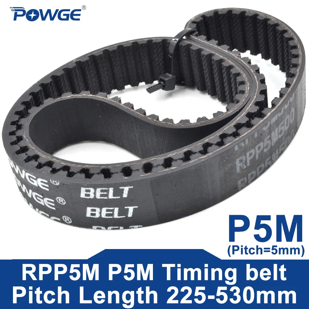 POWGE RPP P5M Timing belt Lp=225-530mm 240 250 260 265 270 280 295 300 310 325 330 340 350 365 370 375 385 390 395 400 420 425