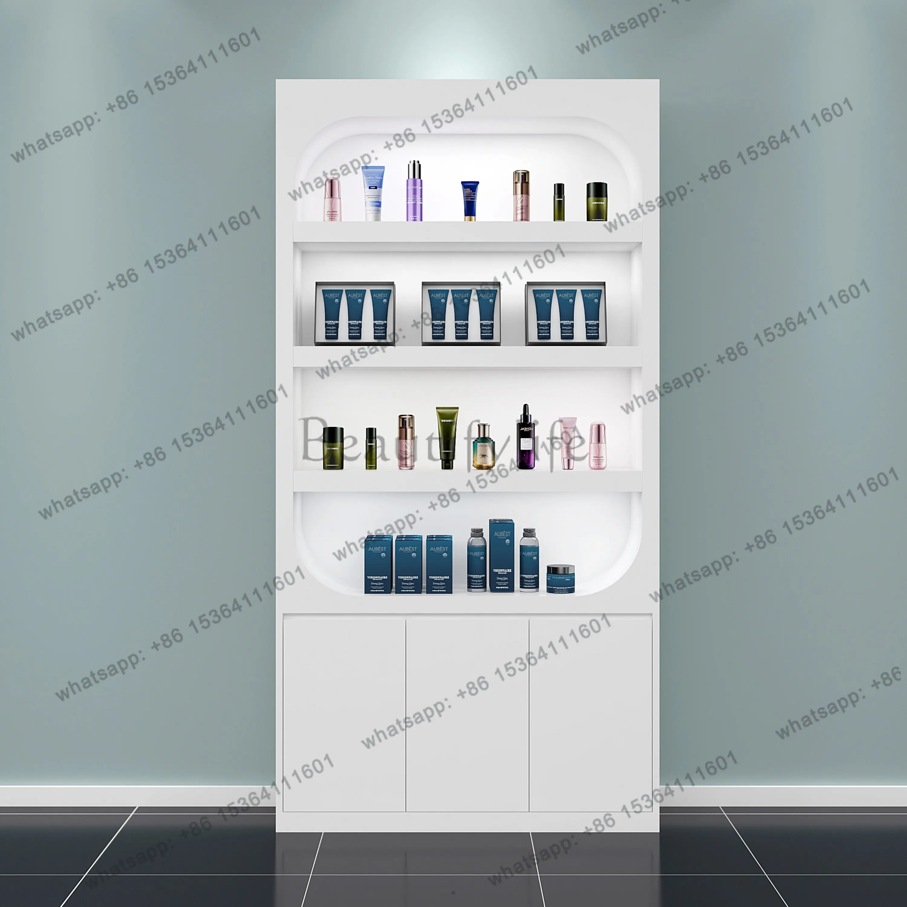 PG Nordic High-end Cosmetic Display Cabinets Minimalist Beauty Salon Product Display Rack Nail Salon Commercial Furniture FYMC
