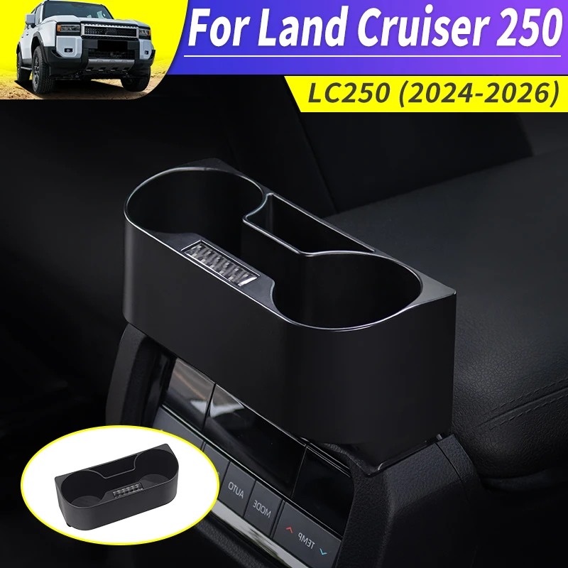 

For Toyota Land Cruiser 250 Prado LC250 j250 2024 2025 1958 Car Armrest Storage Box Additional Cup Holder Interior Upgrade Parts