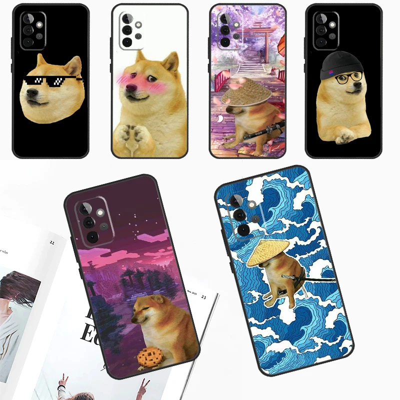 Cheems Doge Meme Funny Doggy Case For Samsung Galaxy A53 A33 A13 A12 A32 A52 A14 A34 A54 A15 A25 A35 A55 A51 A71 Cover