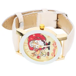 1PC Christmas Watch Cartoon Pattern Watch Quartz Watch with Belt (White) Xmas watch watch for lady