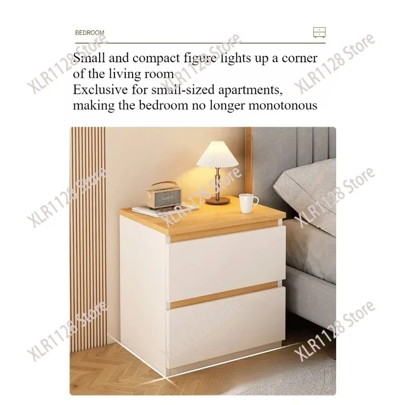 

Modern Simple Bedside Cabinet Heightened Nightstand with Drawer Storage for Bedroom Home