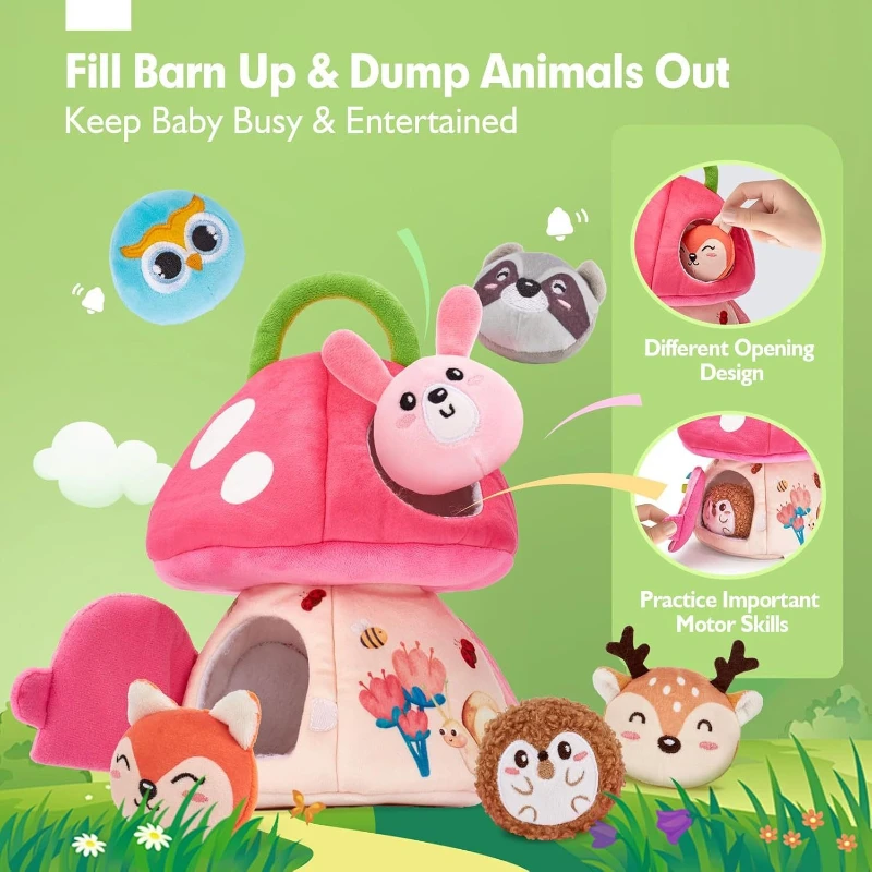 

Cross-border Amazon New Plush Jungle Mushroom House Bee Sensual Fine Action Doll