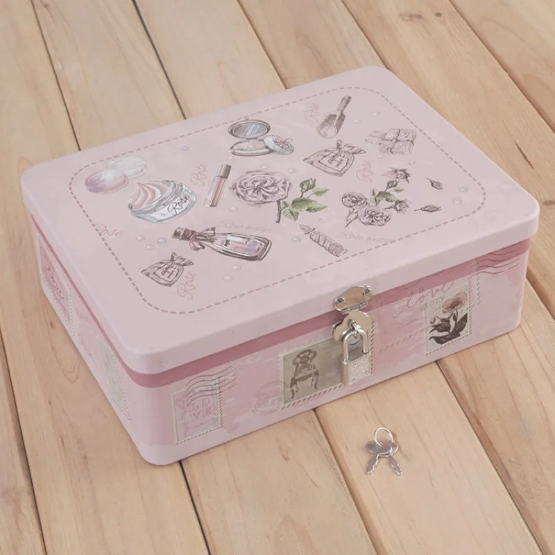 Practical password lock desktop iron case