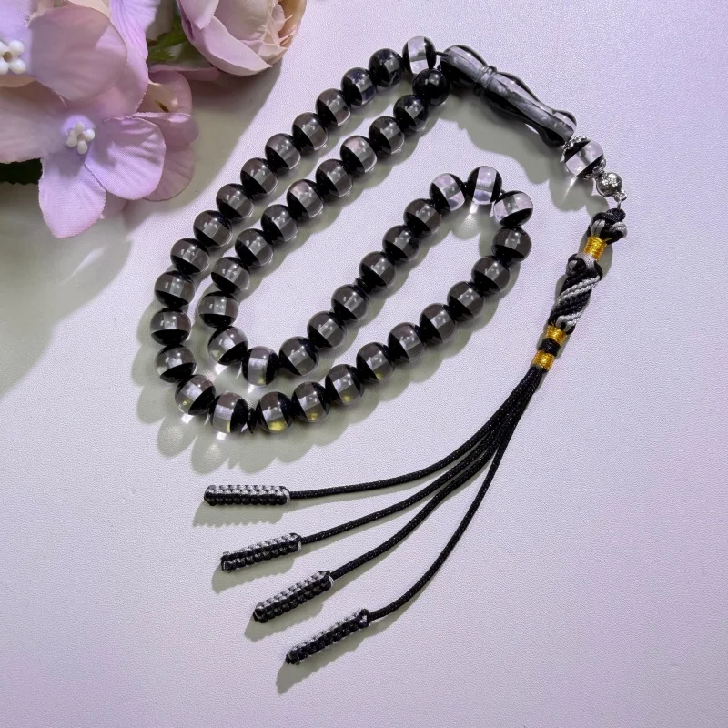 1Pc Handmade Muslim Prayer Beads with Tassel, Rosary Tasbih Handheld Decor Bracelet - view 3