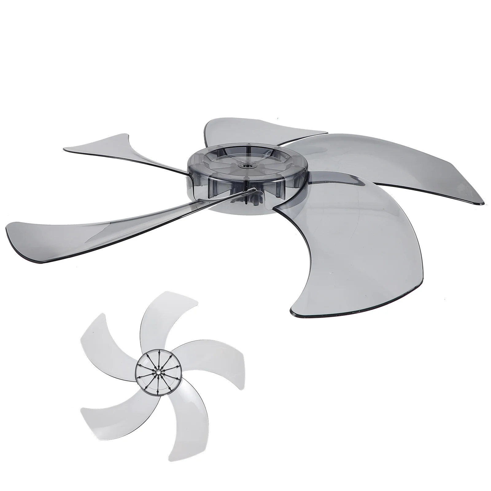 

16 Inch 5 Leaves Fan Blades Black Transparent Replacement Parts for Standing Pedestal Table Fan Accessories Easy Install Clean