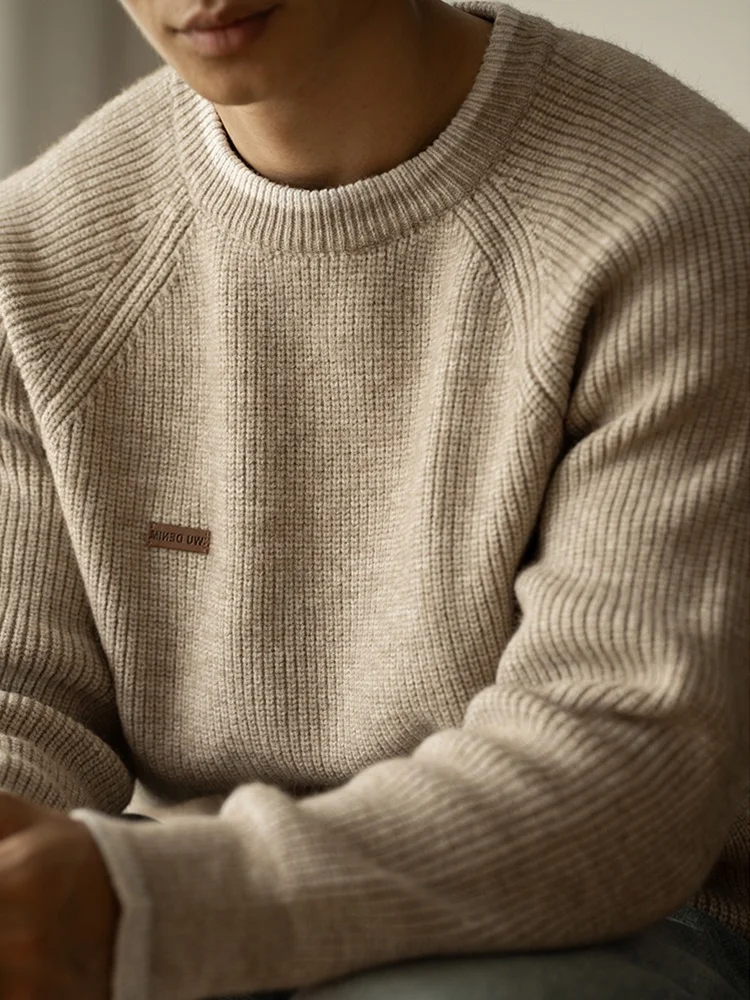 

Loose Thickened Shoulder Insertion Sweater Men's Winter Inner Wear Lazy Style Knitted Shirt Youth Daily Fashion Color