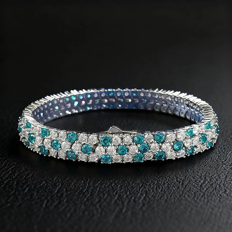 

Luxury white gold solid platinum PT950 bracelet luxuriously set with paramantic diamond bracelet fashion Mingyuan ins style