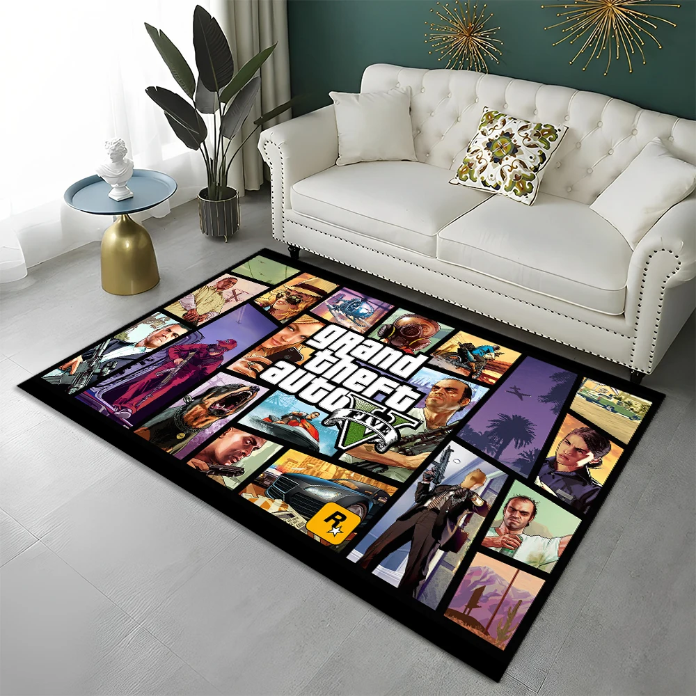 3D Grand Theft Auto GTA Games Gamer Carpet Rug for Home Living Room Bedroom Sofa Doormat Decor,kids Area Rug Non-slip Floor Mat