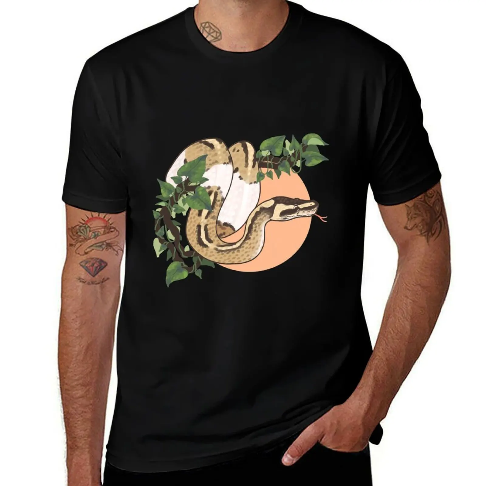 Ball Python on a Vine T-Shirt Fitness Training Breathable Tee T-Shirt