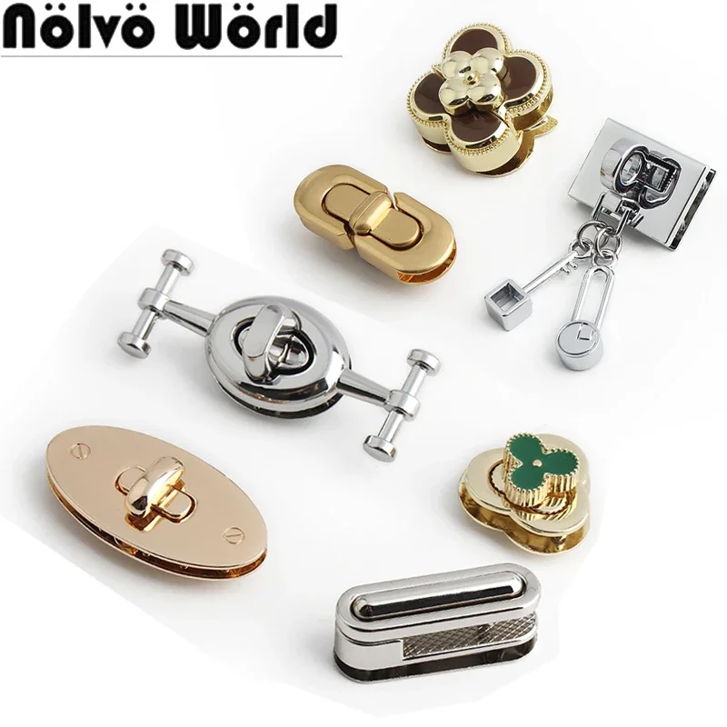 Big Oval Metal Pushed Snap Lock Clasp Locks For Leather Bags Purse Shoulder Handbag Twist Lock Buckle DIY Hardware Accessories