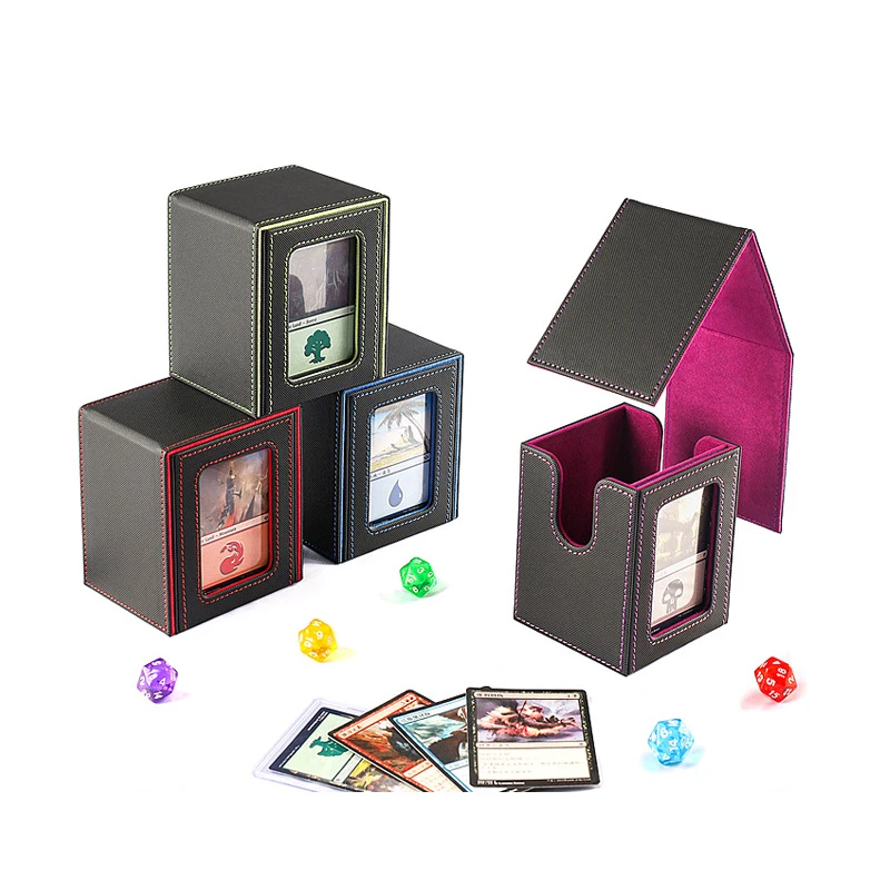 Game Card Deck Storage Box MTG YuGiOh TCG Card Storage Trading PU Card Deck Box Commander MTG Card Carrying Organiser