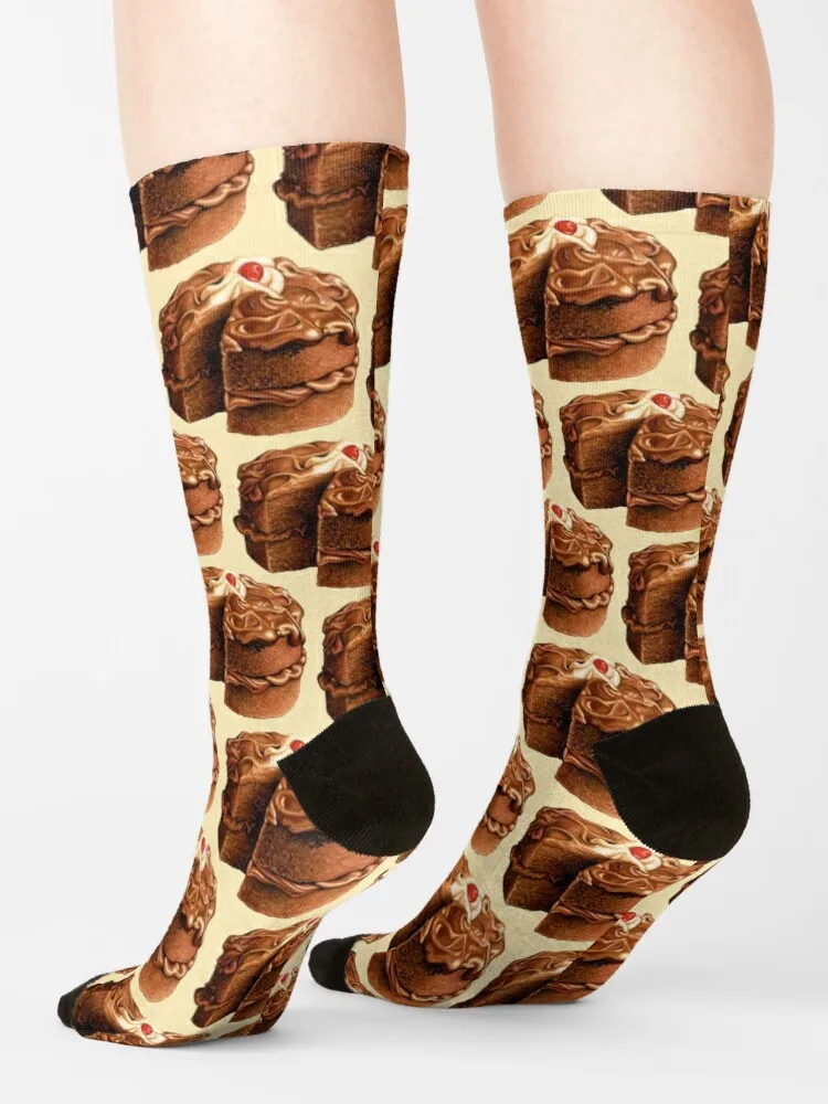 Calcetines cálidos con patrón de pastel de Chocolate para hombre