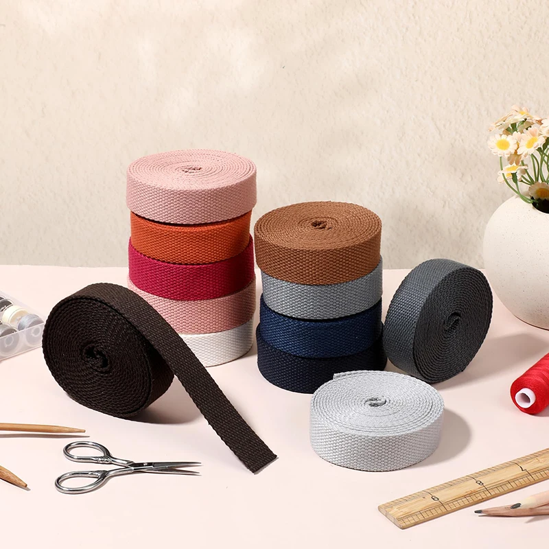 

Meetee 8M 20/25/32/38/50mm Cotton Webbing for Shoulder Bag Strap To The Meter Clothes Decorative Braid Sewing Canvas Ribbon Tape