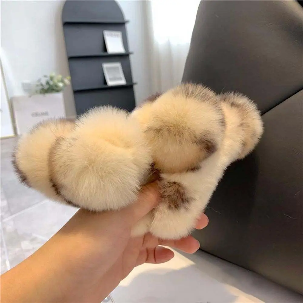 Pure Color Hair Ball Autumn Winter Headwear Korean Style Hair Clip Leopard Grasp Clip Female Hair Accessories  Hair Claw